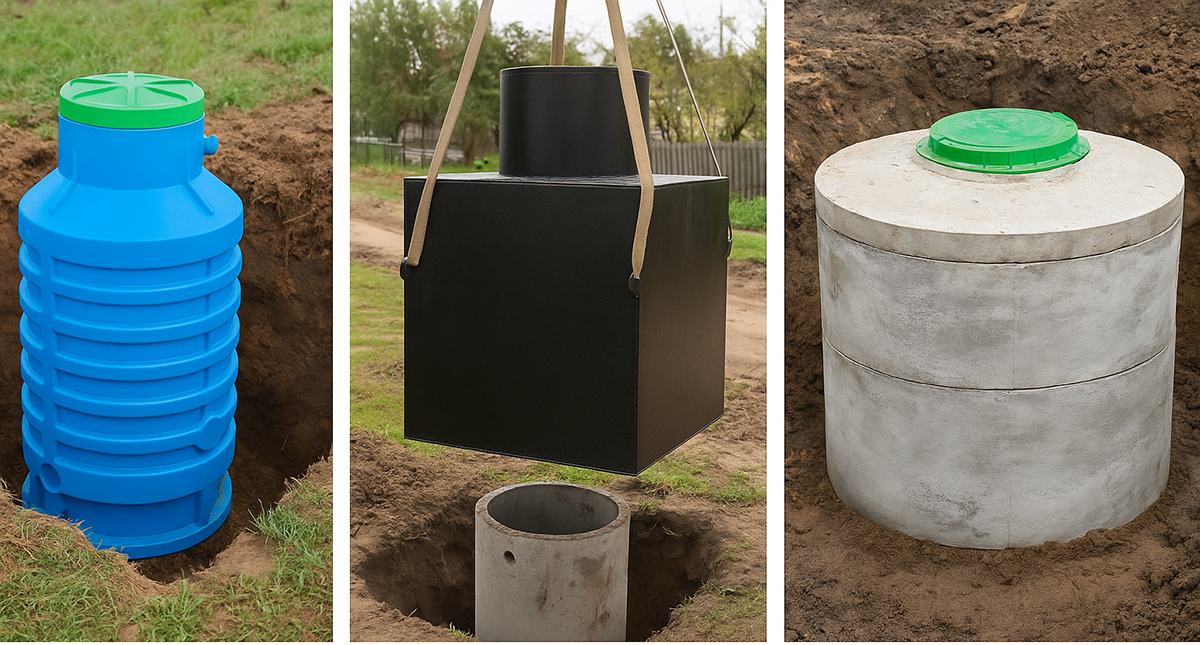 Сравнение пластикового, металлического и бетонного кессона для скважины